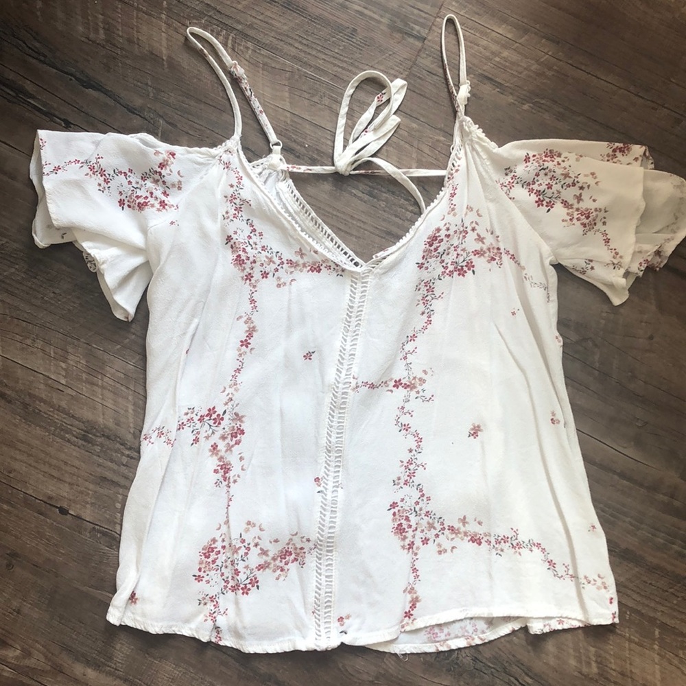 Floral Cold Shoulder Top